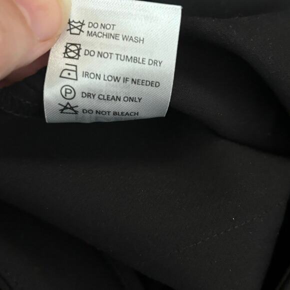 R Label Size L Stretch Slim Leg Ankle Dress Pants Black Office Career Workwear - Picture 5 of 5